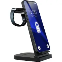 COFI 3in1 LED InduktionsladegerätWireless Charger 15W Handy-Ladegerät kompatibel mit Smartphone,TWS-HeadsetSmartwatch Schwarz