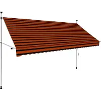 Syfax Einziehbare Markise Handbetrieben 300 cm Orange und Braun
