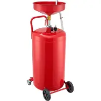 Vevor 95-Liter-Altöl-Ablauftank, luftbetriebener tragbarer Ölablass mit einstellbarer Trichterhöhe, industrieller Flüssigkeitsablauftank mit Rädern, Flüssigkraftstoff-Ablauf für Autowerkstätten, rot