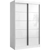 Mzm24 Schiebetürenschrank Como 2D 120 Weiß (Lacobel)