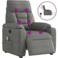 Syfax Massagesessel Elektrisch Dunkelgrau Mikrofasergewebe