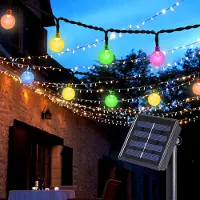 Lapamax 5M 20LEDs Solar Lichterkette Kugel LED Beleuchtung Garten Party Hochzeit Außen Deko, Bunt