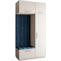 Masseno Garderobe-Set REMA 120/240/60 cm Modern Garderobenschrank Kaschmir, Veloursstoff MONOLITH 77 (Blau)