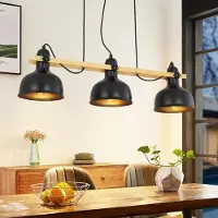 ZMH Pendelleuchte Esstisch 3 Flammig Schwarz Vintage Industrial E27 Lampenfassung 25W Eisen Esstischlampe Schlafzimmer Küche Bar Flur Wohnzimmer