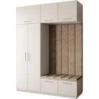 Masseno Garderobe-Set REMA 180/240/60 cm Modern Garderobenschrank Kaschmir, Veloursstoff MONOLITH 09 (Beige)