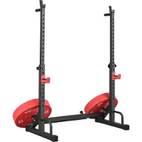 Vevor Power Cage Squat Rack, Heim-Fitnessstudio-Power Rack mit einstellbarer Höhe und Breite, Krafttrainingsgerät mit Hantelablagen und J-Haken für Bankdrücken, Kniebeugen und Gewichtheben