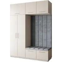Masseno Garderobe-Set REMA 180/240/60 cm Modern Garderobenschrank Kaschmir, Veloursstoff MONOLITH 85 (Grau)