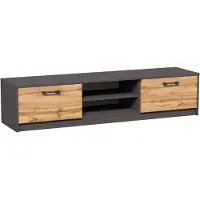 Meblando TV-Lowboard Fernsehschrank mit 2 Türen, Breite 160cm, TV-Board TV-Schrank, Anthrazit Grau / Wotan Eiche