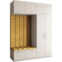 Masseno Garderobe-Set REMA 180/240/60 cm Modern Garderobenschrank Kaschmir, Veloursstoff MONOLITH 48 (Gelb)
