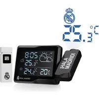 Real Madrid Wetterstation Funk mit Außensensor, Projektion, Wecker