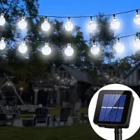 Lapamax 5M 20LEDs Solar Lichterkette Kugel LED Beleuchtung Garten Party Hochzeit Außen Deko, Weiß