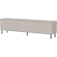 Mirjan 24 TV-Lowboard Leo 200, TV-Schrank, Wohznimmer Schrank mit vier Drehtüren, Füße aus Metall in der Farbe Schwarz (Farbe: Cashmere)