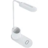Rebeltec Schreibtischlampe mit induktivem Ladegerät W600 10W High Speed Weiß