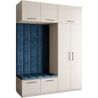 Masseno Garderobe-Set REMA 180/240/60 cm Modern Garderobenschrank Kaschmir, Veloursstoff MONOLITH 77 (Blau)