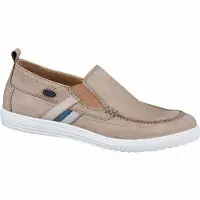 Jomos Herren Leder Slipper hellbraun, Nubukleder, 2032114/41