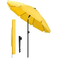 VOUNOT Sonnenschirm Strandschirm 200cm mit Tragetasche und Bodenanker Gelb