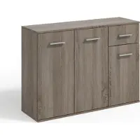Masseno Kommode GIACOMO V 112 cm Sideboard mit 1 Schubladen und 3 Türen für Wohnzimmer Schlafzimmer Modern 112x33x85 cm Trüffeleichefarben / Trüffeleichefarben