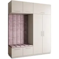Masseno Garderobe-Set REMA 200/240/60 cm Modern Garderobenschrank Kaschmir, Veloursstoff MONOLITH 62 (Lila)