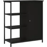 Syfax Sideboard Schwarz 70x30x80 cm Holzwerkstoff