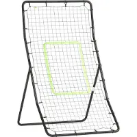 Fortuna Lai Kickback Rebounder Tor 75x126cm, Rückprallwand aus Stahl und PE, Trainingshilfe für Fußball, Schwarz