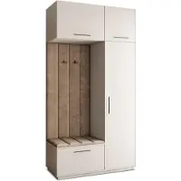 Masseno Garderobe-Set REMA 120/240/60 cm Modern Garderobenschrank Kaschmir, Veloursstoff MONOLITH 09 (Beige)