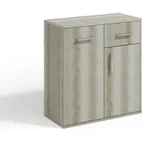 Masseno Kommode GIACOMO I 75 cm Sideboard mit 1 Schubladen und 2 Türen für Wohnzimmer Schlafzimmer Modern 75x33x85 cm Hellgrau / Hellgrau