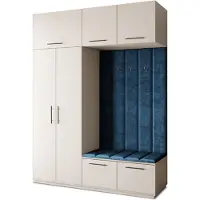 Masseno Garderobe-Set REMA 180/240/60 cm Modern Garderobenschrank Kaschmir, Veloursstoff MONOLITH 77 (Blau)