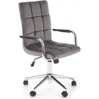 Halmar Büro Stuhl Gonzo 4 - grau (Samt) / Chrom