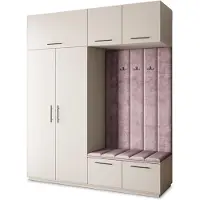 Masseno Garderobe-Set REMA 200/240/60 cm Modern Garderobenschrank Kaschmir, Veloursstoff MONOLITH 62 (Lila)