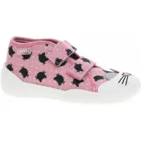 Befado Mädchen sneakers 212P077 rosa glänzend, Kätzchen, Klettverschluss