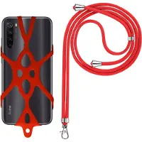 Avizar , Smartphone-Kette (verstellbarer Nylonriemen mit Universalbefestigung), Rot