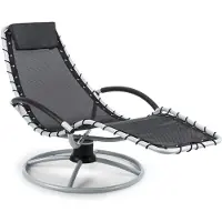 Blumfeldt The Chiller - Schwingliege , Gartenliege , Liegestuhl , 77 x 85 x 173 cm , Pflegeleichte und wetterbeständig , 360° Comfort-Schwingbewegung , ComfortMesh , stabiles Stahlrohr , schwarz