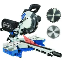 Scheppach Kapp-, Zug- und Gehrungssäge HM216 inkl. 2.Sägeblatt | Ø216mm | Schnitthöhe 65mm / 340mm Schnittlänge | 2000W | Laser & LED | Drehtisch
