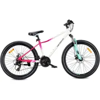 Sun baby Mountainbike 26 Zoll MTB Shimano 21 Gänge Federung Scheibenbremsen Ständer Verdant Calix schwarz-gelb weiß rosa mint