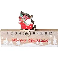 Gistuch Weihnachts-Countdown-Kalender aus Holz, kreative Adventsdekoration mit beweglichen Blöcken