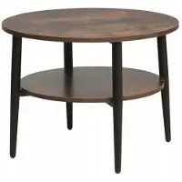 Brak Runder Couchtisch „ELLA“, brauner Industrietisch 60 cm