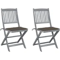 Syfax Klappbare Gartenstühle 2 Stk. mit Kissen Massivholz Akazie