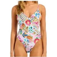 Seafolly - Beach Bohème V Neck One Piece - Badeanzug Gr 38 bunt