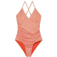 DEDICATED - Women's Wrap Swimsuit Klinte - Badeanzug Gr XS rosa/rot