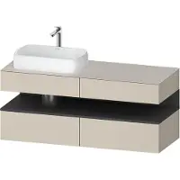 Duravit Qatego Konsolenwaschtischunterbau, 2 Auszüge, 2 Schubkästen, Ausschnitt links, 1400x550x60