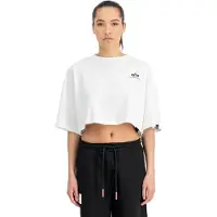 Alpha industries 1100000002199 "Basic T-Shirt SL Cropped PP W", Damen, Gr. XS, weiß, Obermaterial: 100% Baumwolle, Shirts 1100000002199