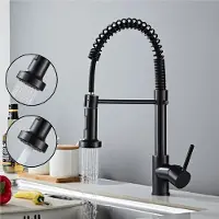 Sonstiges Wasserhahn Küche Ausziehbar, Küchenarmatur mit Spiralfeder 360°,Wasserhahn Küche, Zwei Funktionen Brause,Schwarz,
