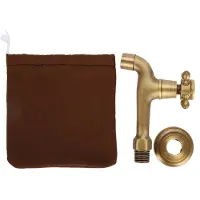 Gistuch Wandmontierter Vintage-Wasserhahn aus massivem Messing, einzelnes Kaltwasserband für Küchenspüle, Wischbecken, Pool (lang)