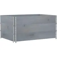 Syfax Paletten-Aufsatzrahmen 3 Stk. Grau 120x80 cm Massivholz Kiefer