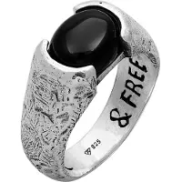 Haze&Glory Silberring "Ring Liberty - Schwarzer Onyx 925 Silber" Gr. 58, silber, Fingerringe, Herren, 58, Silber 925 (Sterlingsilber), Silberring