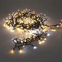 Spetebo LED Büschel Lichterkette warm + kalt weiß Mix - 5,5 m / 768 LED - Garten Deko Beleuchtung mit 8 Funktionen