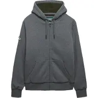 Superdry für Herren. M2014583A Graues Kapuzensweatshirt mit Reißverschluss und Borg-Futter (S), Lässig, Baumwolle