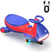 Naipo FanttikRide N7 Pro Kinder Elektroauto, Elektrisches Rutschauto mit Pedal, Typ C aufladbar Batterie Kinder Auto, 2 Geschwindigkeit Kippschutz Leuchtende Räder, Bluetooth, für Kind ab 3 Jahren, Blau