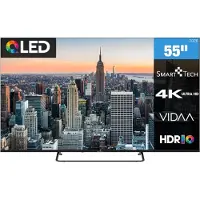 Smart-Tech SMART TECH QLED-Fernseher "55QV02K", Energieeffizienz: E, schwarz, 55 ′′, Fernseher, QLED-Fernseher