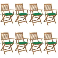 The Living Store Klappbare Gartenstühle 8 Stk. mit Kissen Massivholz Akazie